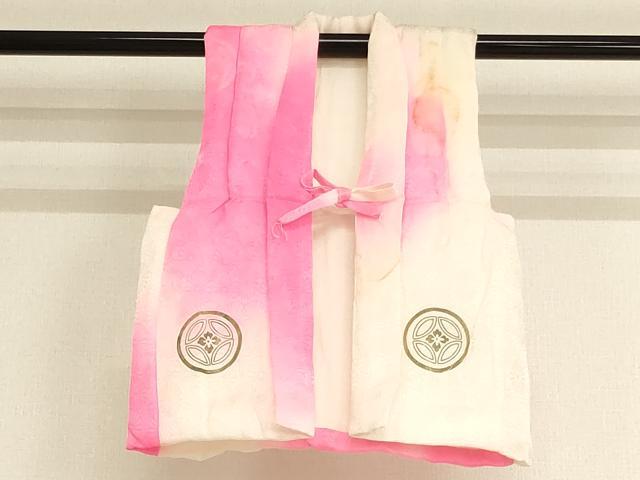 平和屋着物[]七五三　女の子　３歳　袖なし羽織　刺繍　飛鶴松竹梅文　金糸　金彩　逸品　AABB5680ja
