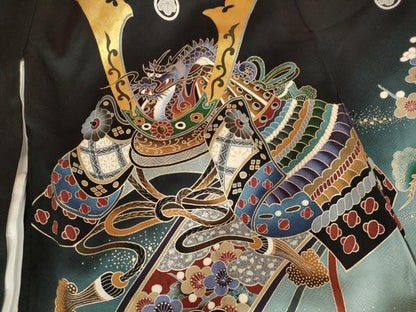 平和屋着物[]お宮参り　男の子　祝着　産着　初着　のしめ　兜　吉祥草花文　暈し染め　金彩　逸品　AABB5778ja