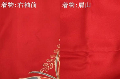 平和屋着物[]七五三　女の子　３歳　祝着　一つ身　長襦袢(袷)セット　鴛鴦花蝶文　金銀彩　逸品　AABB5816ja