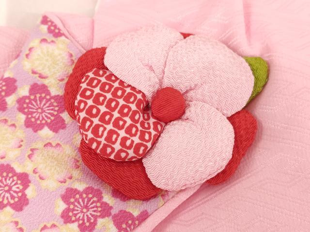 平和屋着物[]七五三　女の子　３歳　被布　式部浪漫　刺繍　花丸文　洗える着物　未使用　AABB5819ja