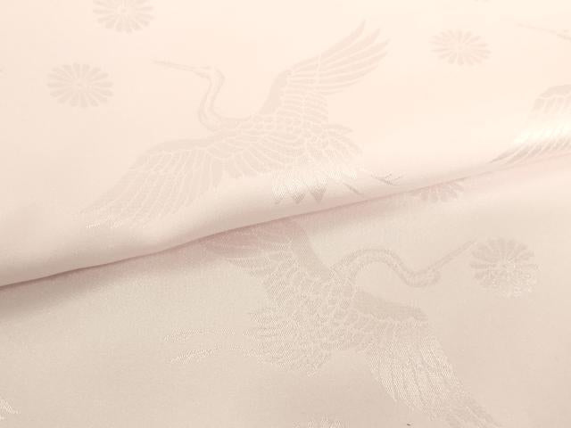 平和屋着物[]子供　女の子　長襦袢　袷　飛鶴花地紋　薄桜色　半衿刺繍　AABB5821ja