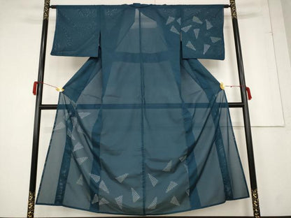 平和屋着物＊夏物 訪問着 絽 幾何学文様 洗える着物 AABB5841st