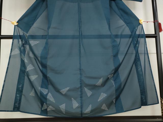 平和屋着物＊夏物 訪問着 絽 幾何学文様 洗える着物 AABB5841st