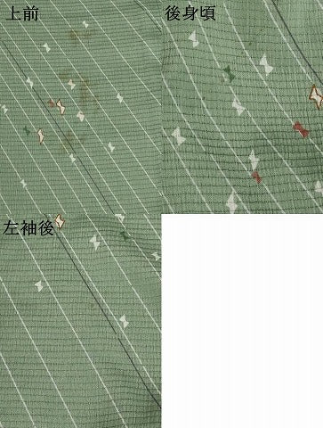 平和屋着物＊夏物 小紋 絽 幾何学文様 洗える着物 AABB5845st