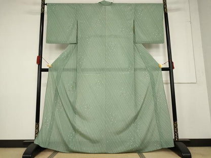 平和屋着物＊夏物 小紋 絽 幾何学文様 洗える着物 AABB5845st