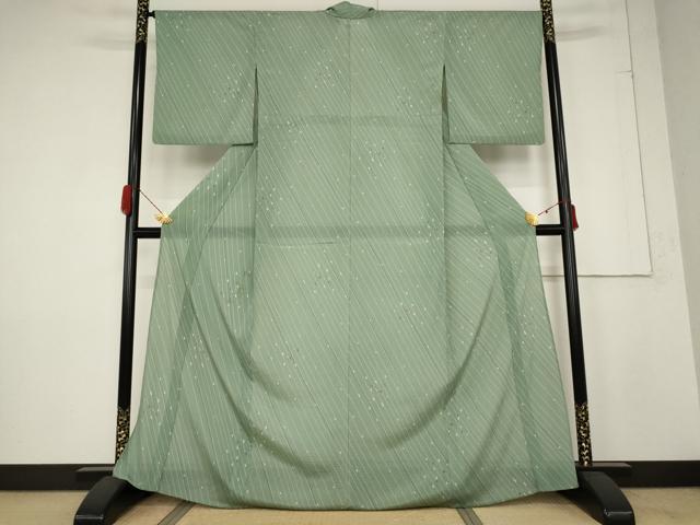 平和屋着物＊夏物 小紋 絽 幾何学文様 洗える着物 AABB5845st