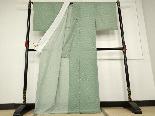 平和屋着物＊夏物 小紋 絽 幾何学文様 洗える着物 AABB5845st