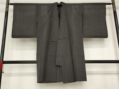 平和屋着物▽羽織　スリーシーズン　春夏秋　塵除け　十字　黒地　洗える着物　AABB5847st