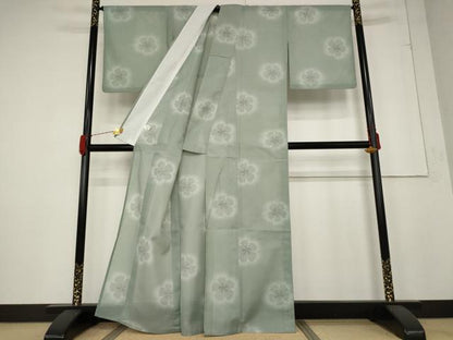 平和屋着物＊夏物 小紋 絽 桜 洗える着物 AABB5848st
