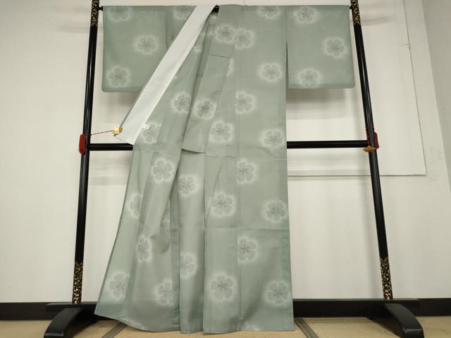 平和屋着物＊夏物 小紋 絽 桜 洗える着物 AABB5848st