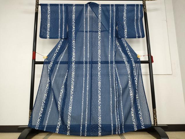 平和屋着物＊夏物 小紋 絽 草花間道 洗える着物 AABB5849st