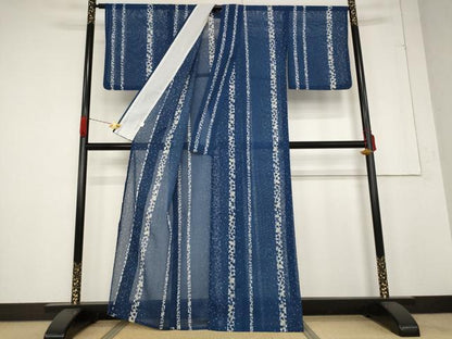 平和屋着物＊夏物 小紋 絽 草花間道 洗える着物 AABB5849st