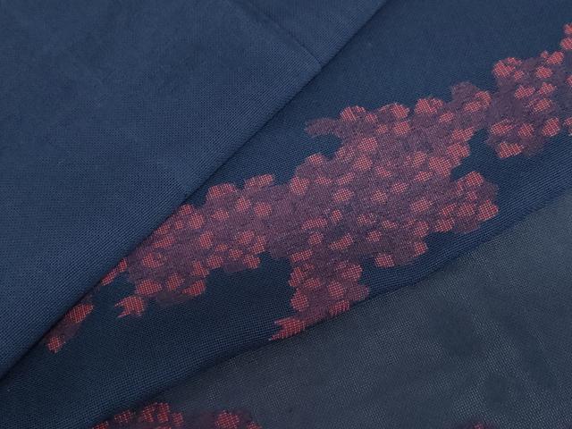 平和屋着物＊夏物 小紋 紗 草花文 正絹 逸品 AABB5855st
