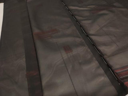 平和屋着物＊夏物 小紋 紗 幾何学文様 正絹 逸品 AABB5856st