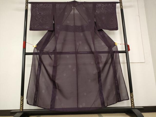 平和屋着物＊夏物 小紋 絽 舞花文 洗える着物 AABB5857st