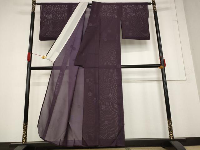 平和屋着物＊夏物 小紋 絽 舞花文 洗える着物 AABB5857st