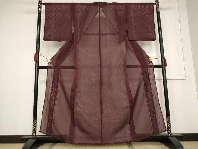 平和屋着物＊夏物 小紋 紗 縞 正絹 逸品 AABB5858st