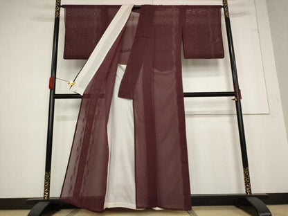 平和屋着物＊夏物 小紋 紗 縞 正絹 逸品 AABB5858st