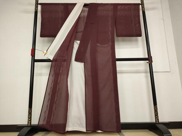 平和屋着物＊夏物 小紋 紗 縞 正絹 逸品 AABB5858st