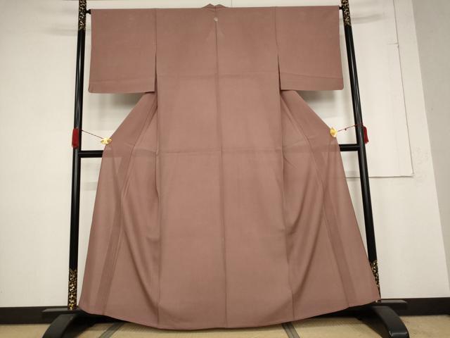 平和屋着物＊夏物 色無地 絽 蘇芳香色 正絹 逸品 AABB5859st