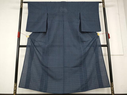 平和屋着物＊夏物 小紋 紗 格子 AABB5867st