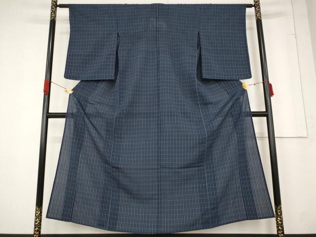 平和屋着物＊夏物 小紋 紗 格子 AABB5867st