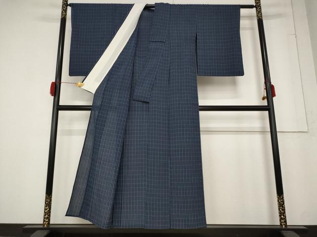 平和屋着物＊夏物 小紋 紗 格子 AABB5867st