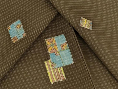 平和屋着物＊夏物 小紋 紗 色紙重ね文 ロング丈 正絹 逸品 AABB5868st