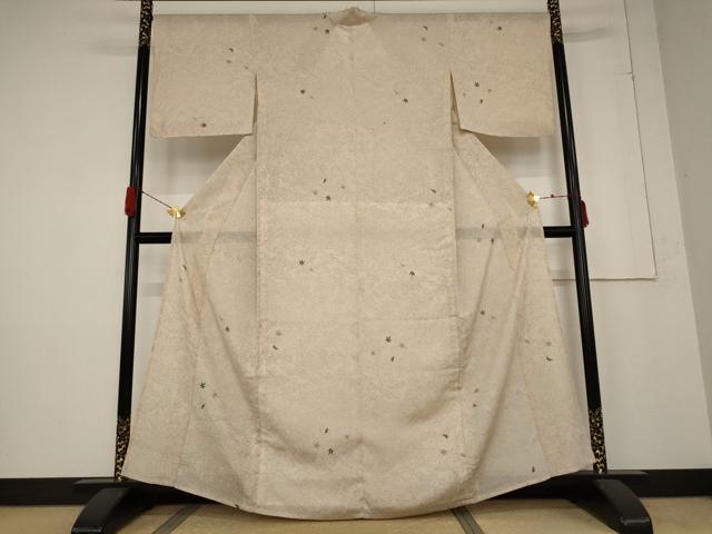 平和屋着物＊夏物 小紋 絽 楓尽くし 金彩 正絹 逸品 AABB5869st