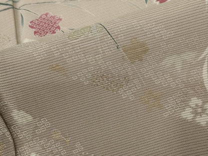 平和屋着物＊夏物　訪問着　絽　草花文　暈し染め　金彩　正絹　逸品　AABB5871st