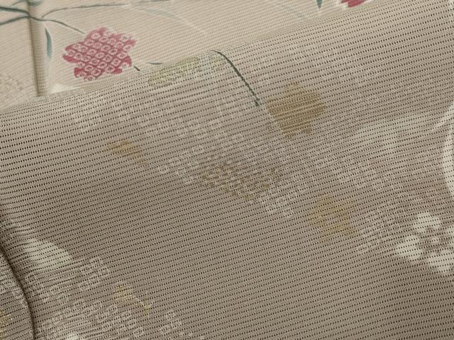 平和屋着物＊夏物　訪問着　絽　草花文　暈し染め　金彩　正絹　逸品　AABB5871st