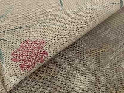 平和屋着物＊夏物　訪問着　絽　草花文　暈し染め　金彩　正絹　逸品　AABB5871st