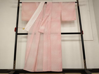 平和屋着物＊夏物 小紋 絽 丸文 洗える着物 AABB5874st