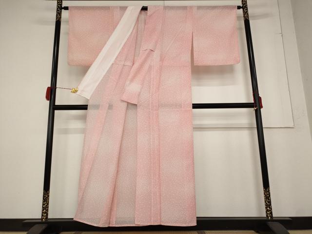 平和屋着物＊夏物 小紋 絽 丸文 洗える着物 AABB5874st