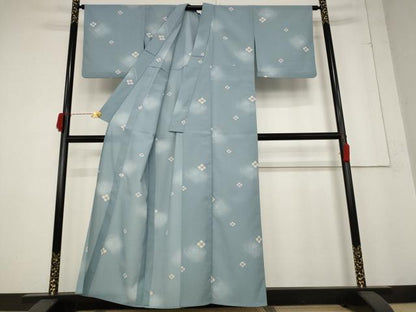 平和屋着物＊夏物 小紋 絽 花菱文 暈し染め 洗える着物 AABB5875st