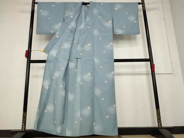 平和屋着物＊夏物 小紋 絽 花菱文 暈し染め 洗える着物 AABB5875st