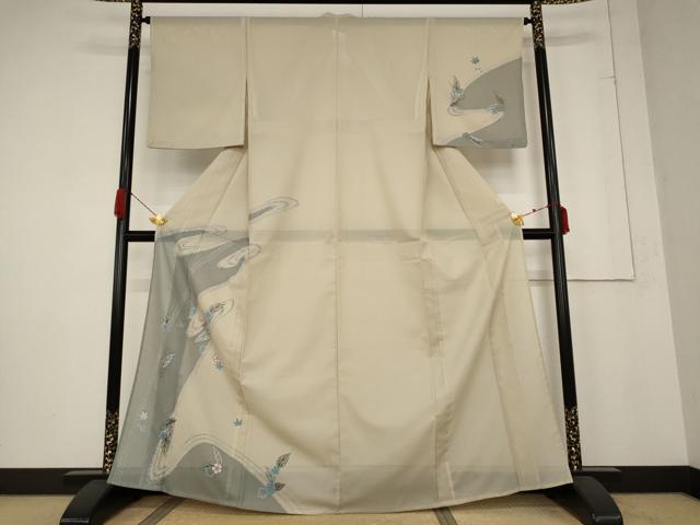 平和屋着物＊夏物 訪問着 絽 舞花文 洗える着物 AABB5883st