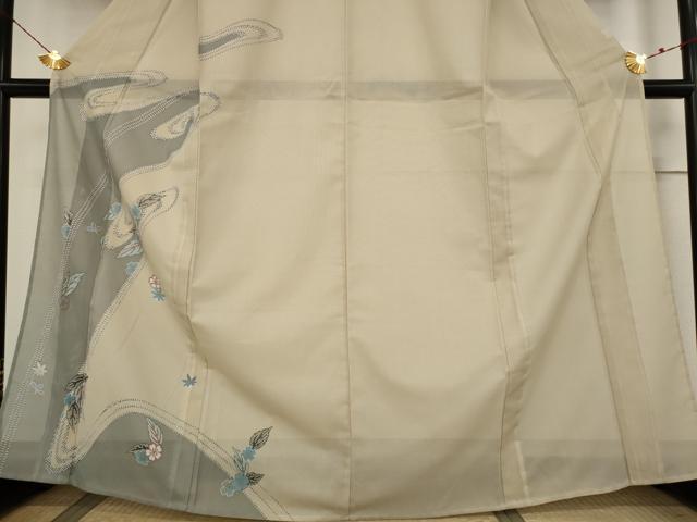 平和屋着物＊夏物 訪問着 絽 舞花文 洗える着物 AABB5883st