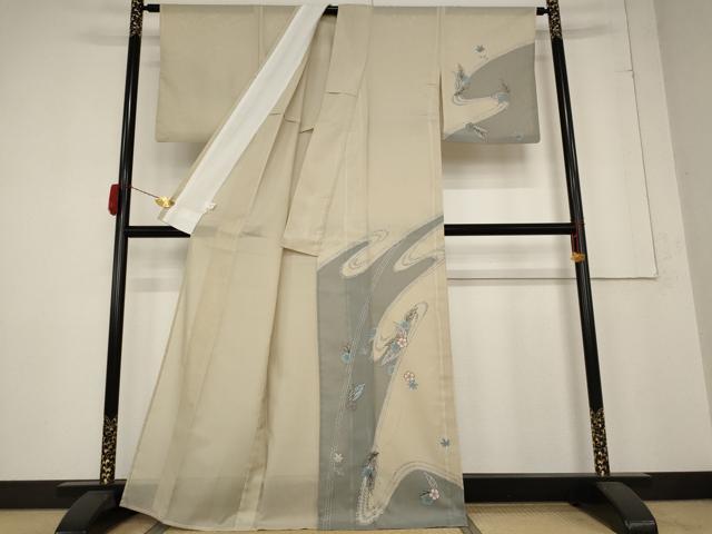 平和屋着物＊夏物 訪問着 絽 舞花文 洗える着物 AABB5883st