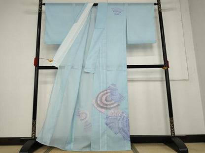 平和屋着物＊夏物 訪問着 絽 番傘 洗える着物 AABB5886st