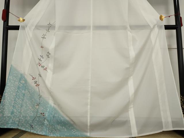 平和屋着物＊夏物 訪問着 絽 草花文 洗える着物 AABB5887st