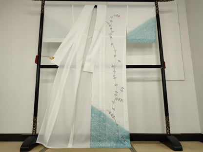 平和屋着物＊夏物 訪問着 絽 草花文 洗える着物 AABB5887st