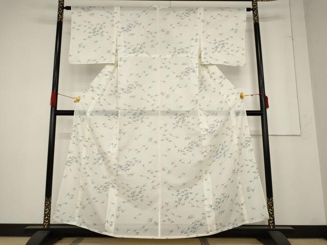 平和屋着物＊夏物 小紋 絽 飛鶴文 洗える着物 AABB5889st