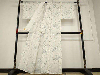 平和屋着物＊夏物 小紋 絽 飛鶴文 洗える着物 AABB5889st
