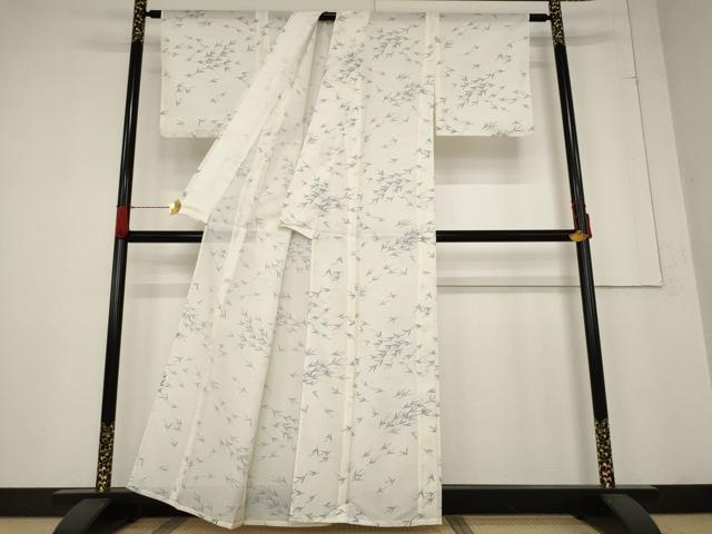 平和屋着物＊夏物 小紋 絽 飛鶴文 洗える着物 AABB5889st