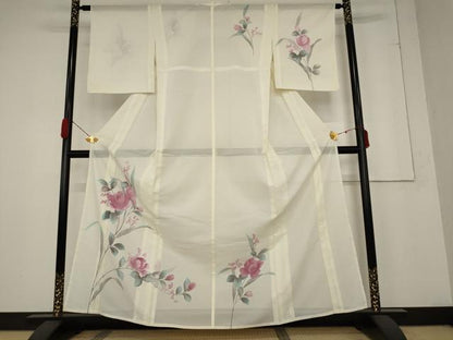 平和屋着物＊夏物 訪問着 絽 草花文 洗える着物 未使用 AABB5890st