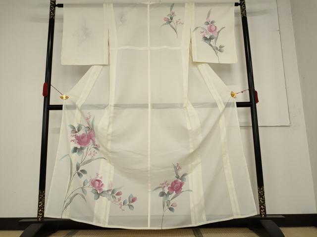 平和屋着物＊夏物 訪問着 絽 草花文 洗える着物 未使用 AABB5890st