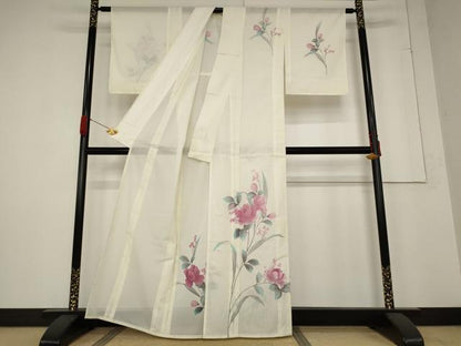 平和屋着物＊夏物 訪問着 絽 草花文 洗える着物 未使用 AABB5890st