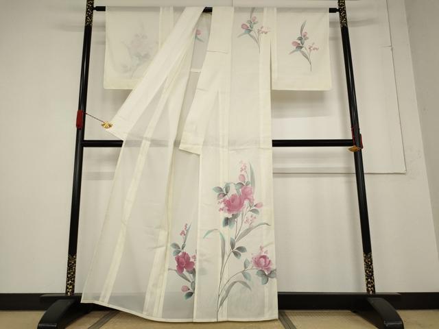 平和屋着物＊夏物 訪問着 絽 草花文 洗える着物 未使用 AABB5890st