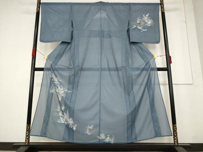 平和屋着物＊夏物 訪問着 絽 流水草花文 洗える着物 AABB5891st